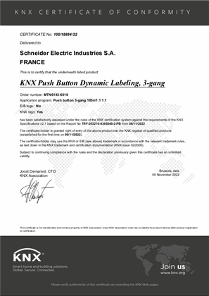 Image of KNX certificate