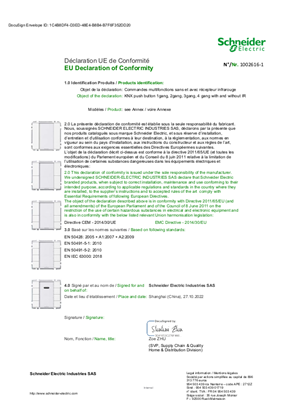 Kuva kohteesta EU Declaration of Conformity Schneider Electric
