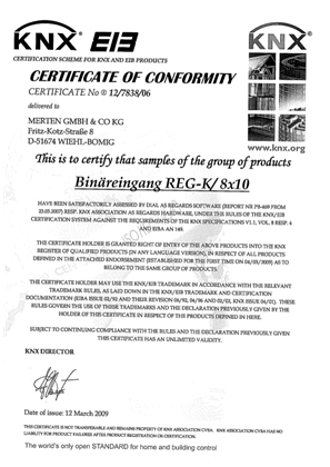 이미지 KNX Certificate