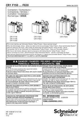 Image of CR1F150/F630 Magnetic latching contactors - Instruction Sheet
