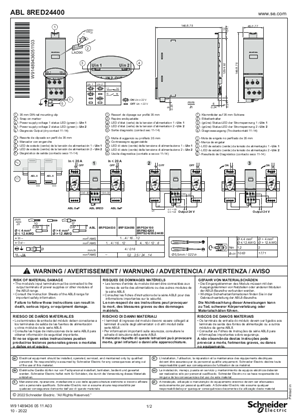 イメージ ABL8RED...Redundancy module Phaseo Universal, Instruction Sheet (EN)
