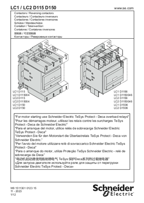 Gambar dari LC1/LC2 D115 D150 Contactors / Reversing contactors - Instruction Sheet