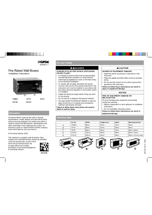 Image of Fire rated wall box- Installation Instructions