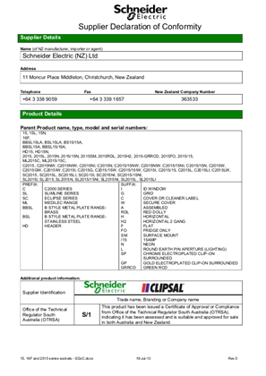 Image of Declaration of Conformity 15, 16F and 2015 Series Sockets
