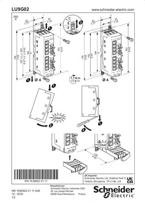 的映像 TeSys U - LU9G02 Parallel wiring module - Instruction Sheet
