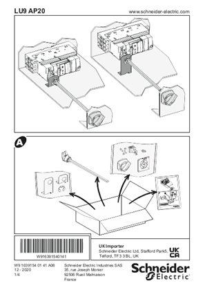 イメージ TeSys U - LU9-AP20 Fixing kit for door interlock mechanism