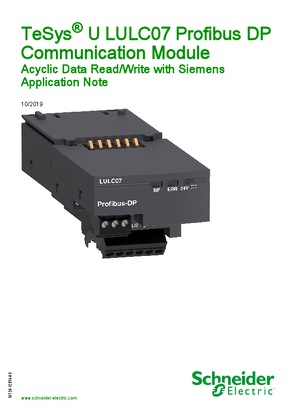 Bild von TeSys U LULC07 Profibus DP Communication Module - Acyclic Data Read/Write with Siemens - Application Note