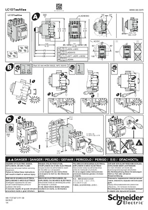 イメージ LC1DT..A6 4-pole contactors ring-type connection 60 to 80 A AC-1 - Instruction sheet