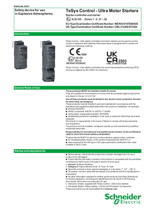 Image of TeSys Control - Ultra Motor Starters - Use in Explosive Atmospheres