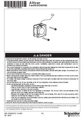 的映像 Instruction sheet ATV31 ATV212 Fan kit VZ3V3105