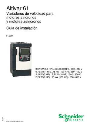 Imagen de ATV61 Guía de instalación 0,37-90 kW