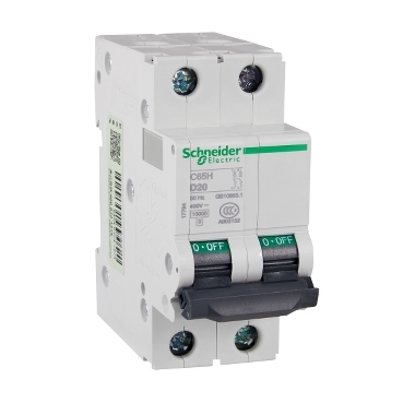 的映像 17794 : C65H 小型断路器 - D 曲线 - 20A - 400V - 2P - 10kA