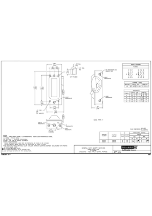 Image of 2D CAD: General Duty Safety Switches, 60A, Visible Blade, NEMA Type 3R Rainproof