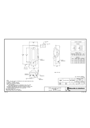 Image of Technical drawing for 2D CAD: General Duty Safety Switches, 60A, Visible Blade, Fusible, NEMA Type 3R Rainproof
