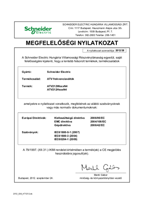 Kép Megfelelőségi nyilatkozat