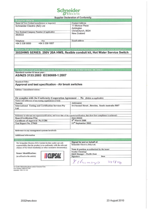 Image of Classic C2000 Series, 2032HWS, Declaration of Conformity
