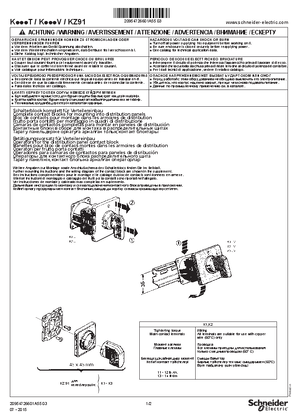 Image of K...T - K...V - KZ91 Complete contact blocks for mounting into distribution panels and Operators for the distribution panel contact block