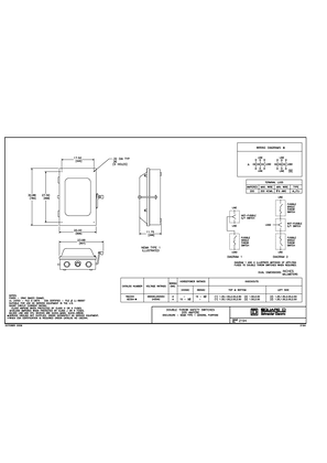 Image of 2D CAD: Double Throw Safety Switch, 200A, NEMA Type 1, General Purpose