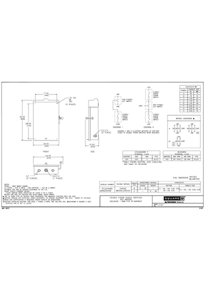 Image of Technical drawing for 2D CAD: Double Throw Safety Switch, 200A, NEMA Type 3R Rainproof