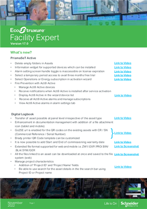 Image of Facility Expert release Note V17