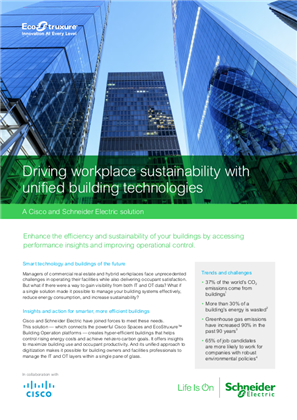 Hình ảnh của Driving workplace sustainability with unified building technologies: A Cisco and Schneider Electric solution