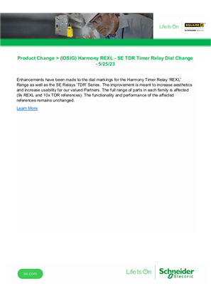 Image of Product Change - IDSIG Harmony REXL-SE TDR Timer Relay Dial Change