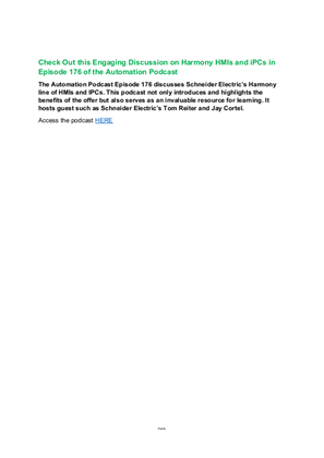 Image of Check Out this Engaging Discussion on Harmony HMIs and iPCs in Episode 176 of the Automation Podcast