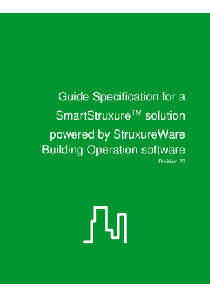 Image of 23 00 00 Guide Specification for a SmartStruxure Solution Powered by StruxureWare Building Operation Software
