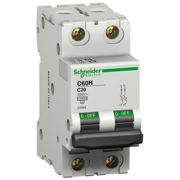 Image de 24846 : Multi 9 C60H - disjoncteur modulaire - 2P - 1A - courbe C