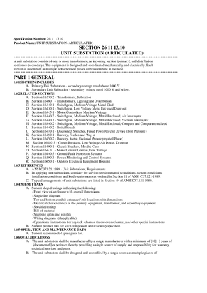 Image of 26 11 13.10 Unit Substations Specifications