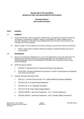 Image of 26 13 19.14 MEDIUM VOLTAGE VACUUM INTERRUPTER SWITCHGEAR