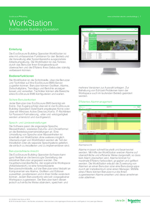 WorkStation - EcoStruxure Building Operation Specification Sheet v3.1 ...