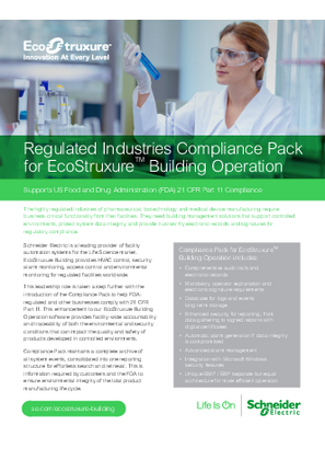 Image of Flyer - Compliance Pack - EcoStruxure Building Operation