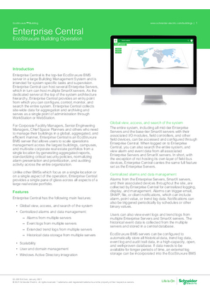Enterprise Central - EcoStruxure Building Operation Specification Sheet ...