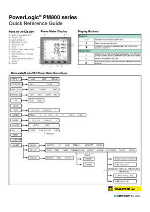 Образ PowerLogic PM800 series power meter quickstart guide (ANSI)