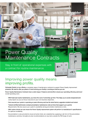 Image of Power Quality Maintenance Contracts and Service Plans Handout