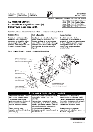 Image of AC Magnetic Starters, Class 8536 Type SC, Form H3, Series A, Size 1 Instructions