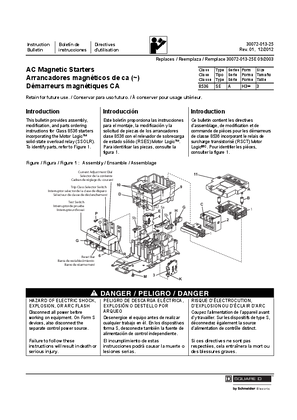 Image of AC Magnetic Starters, Class 8536 Type SE, Form H3, Series A, Size 3 Instructions