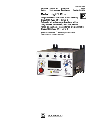 Image of Motor Logic Plus Programmable Solid-State Overload Relay, Class 9065 Type SP, Series B Installation Instructions