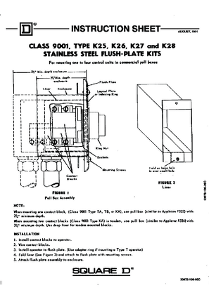 的映像 9001K26 PUSH BUTTON FLUSHPLATE 30MM T-K, Instruction Sheet