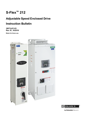 Image of S-Flex 212 Adjustable Speed Enclosed Drives Installation and User Guide