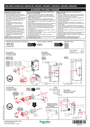 的映像 TeSys GS - 600–800 A GS2AH150, GS2AH160, GS2AE5, GS2AE51, GS2AE53, GS2AE6, GS2AE61 Disconnect Switch Component Instruction Bulletin