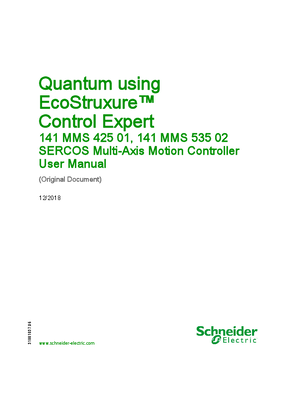 Image of Quantum using EcoStruxure™ Control Expert - 141MMS42501, 141MMS53502 SERCOS Multi-Axis Motion Controller, User Manual