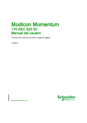 Imagen de Modicon Momentum - ,170AEC92000 Módulo de contador rápido, Manual de usuario