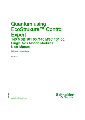 Image of Quantum using EcoStruxure™ Control Expert - 140MSB10100 / 140MSC10100 Single Axis Motion Modules, User Manual