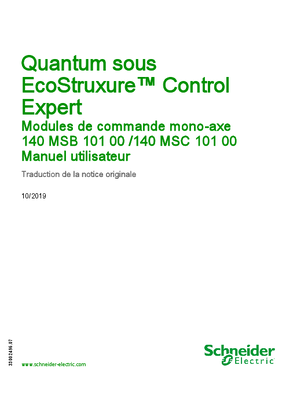 Immagine di Quantum sous EcoStruxure™ Control Expert - 140MSB10100 / 140MSC10100 Modules de commande mono-axe, Manuel utilisateur