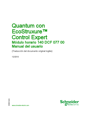 Imagen de Quantum con EcoStruxure™ Control Expert - Módulo horario 140DCF07700 - Manual del usuario
