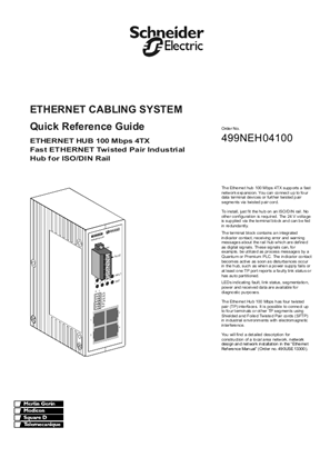 的映像 499NEH04100 Ethernet Hub 100 Mbps 4TX, Quick Reference Guide