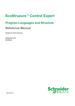 Image of EcoStruxure™ Control Expert - Program Languages and Structure, Reference Manual