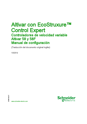 Imagen de Altivar con EcoStruxure™ Control Expert - Controladores de velocidad variable Altivar 58 y 58F, Manual de configuración